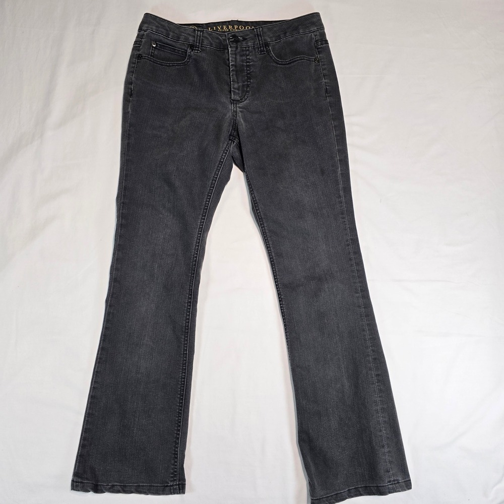 Liverpool Lucy's‎ Bootcut Jeans Black Studded Beatles Revolution Pocket Size 6
